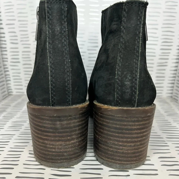 Lucky Brand LK-Roquee Nubuck Leather Double Zipper Black Ankle‎ Boots size 9 - Picture 8 of 9